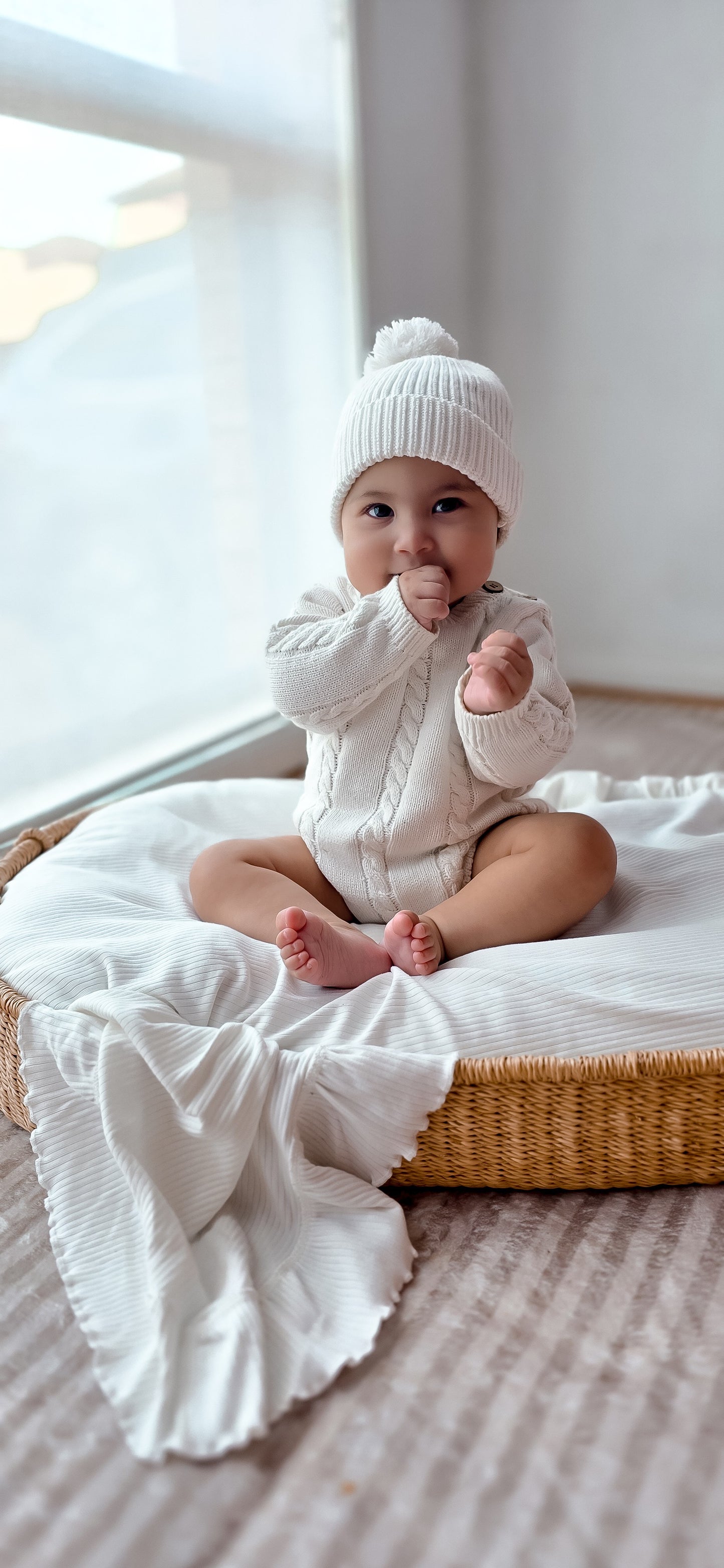 JACARD KNIT ROMPER | PEARL