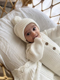 KNITTED POM BEANIE | MILKY