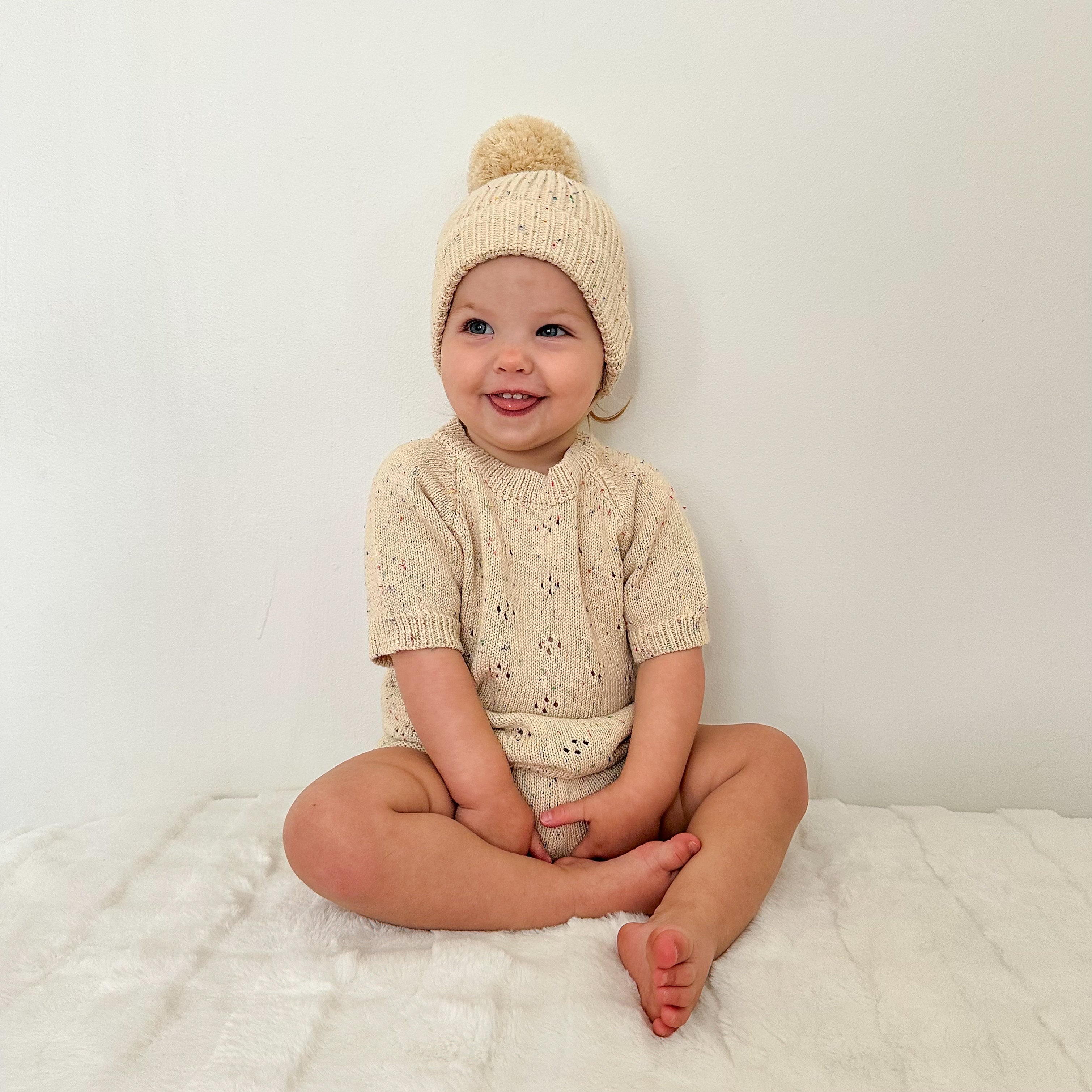 Speckled Pointelle Set | Beige