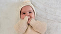 KNITTED POM BEANIE | PEBBLE