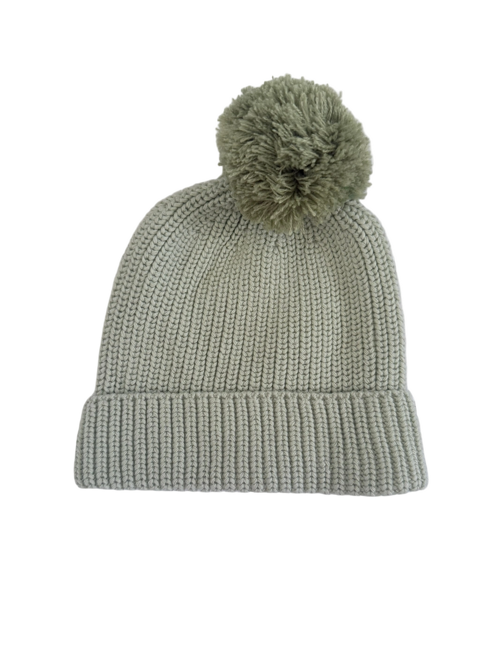 KNITTED POM BEANIE | SAGE