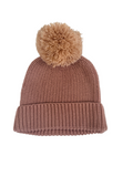 KNITTED POM BEANIE | CLAY