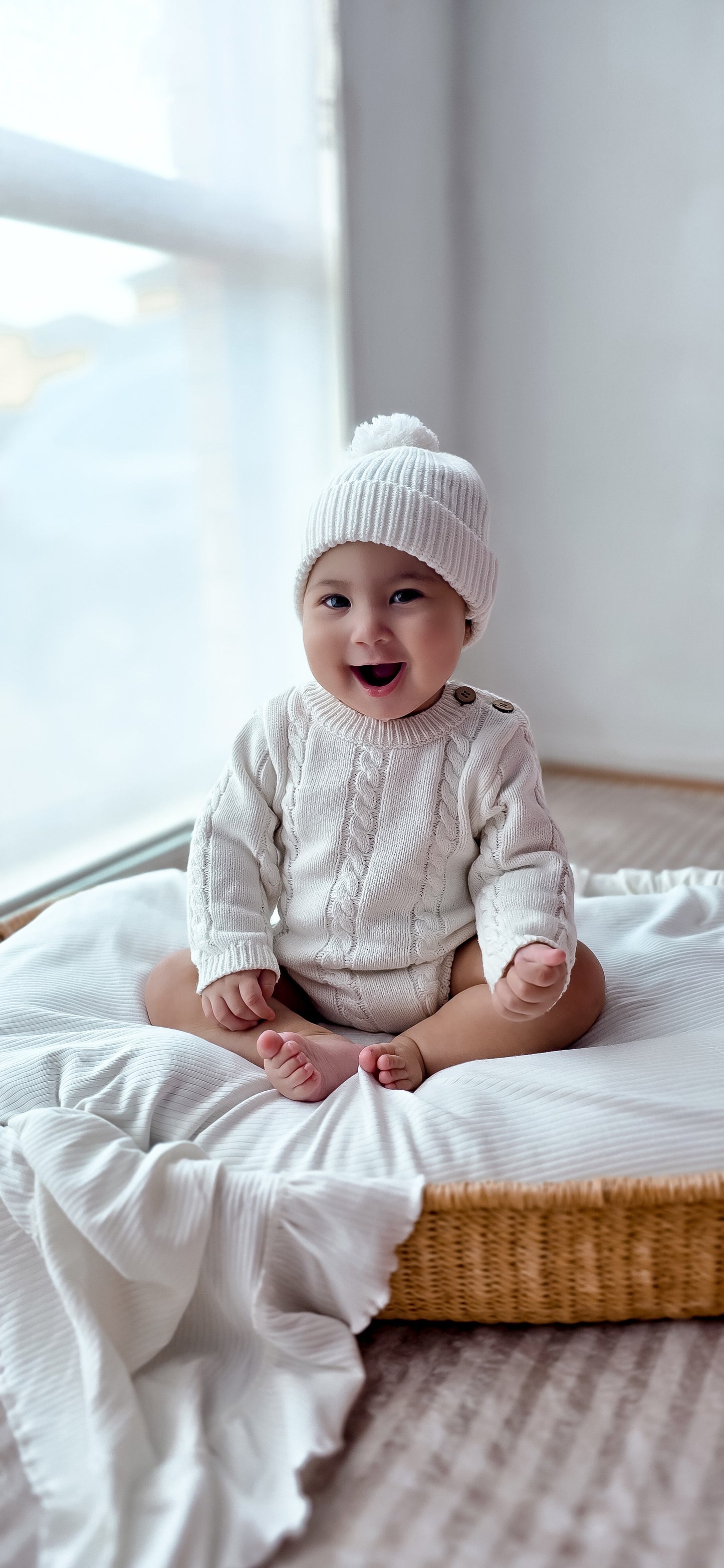 JACARD KNIT ROMPER | PEARL